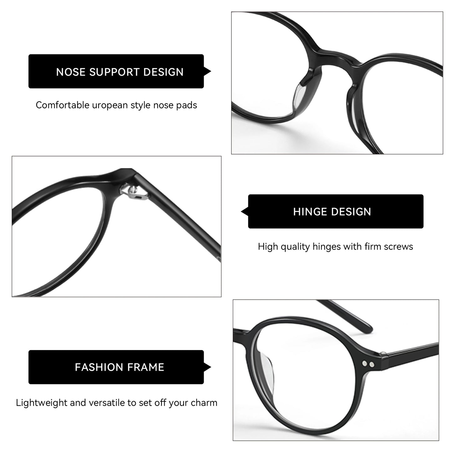 Acetate Anti Blue Light Computer Eyeglasses Unisex
