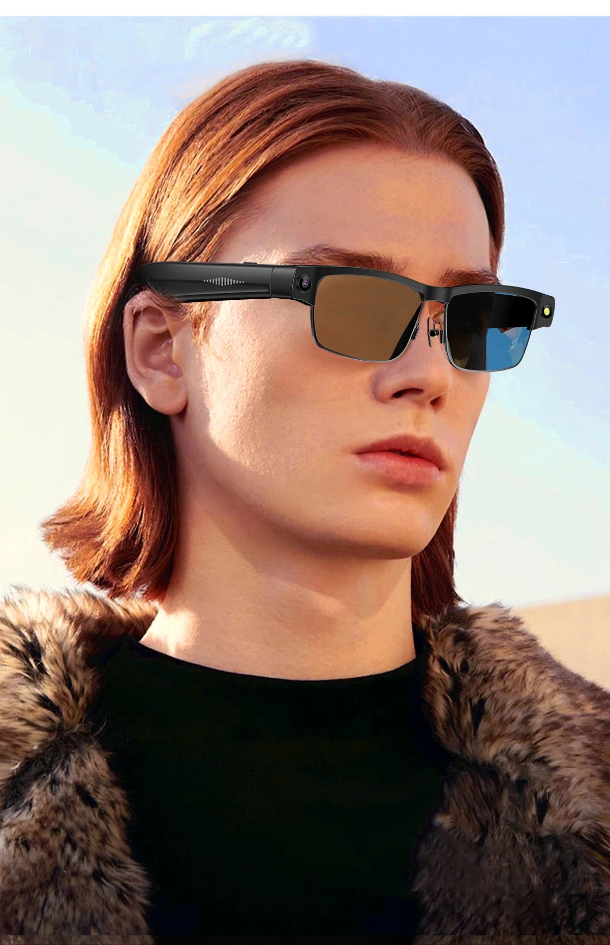 Sunglasses Smart Glasses 8 Million Pixels Recording Videos AI Photo Recognition Answer Translation 270mAh Bluetooth Glasses New
