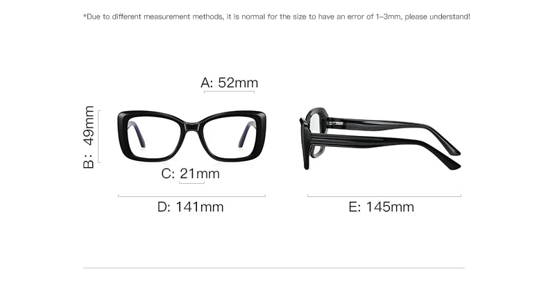Reading Glasses VICKY Square Personalized Design Women's Anti-Blue Light Glasses Customized Prescription Available PFD2147