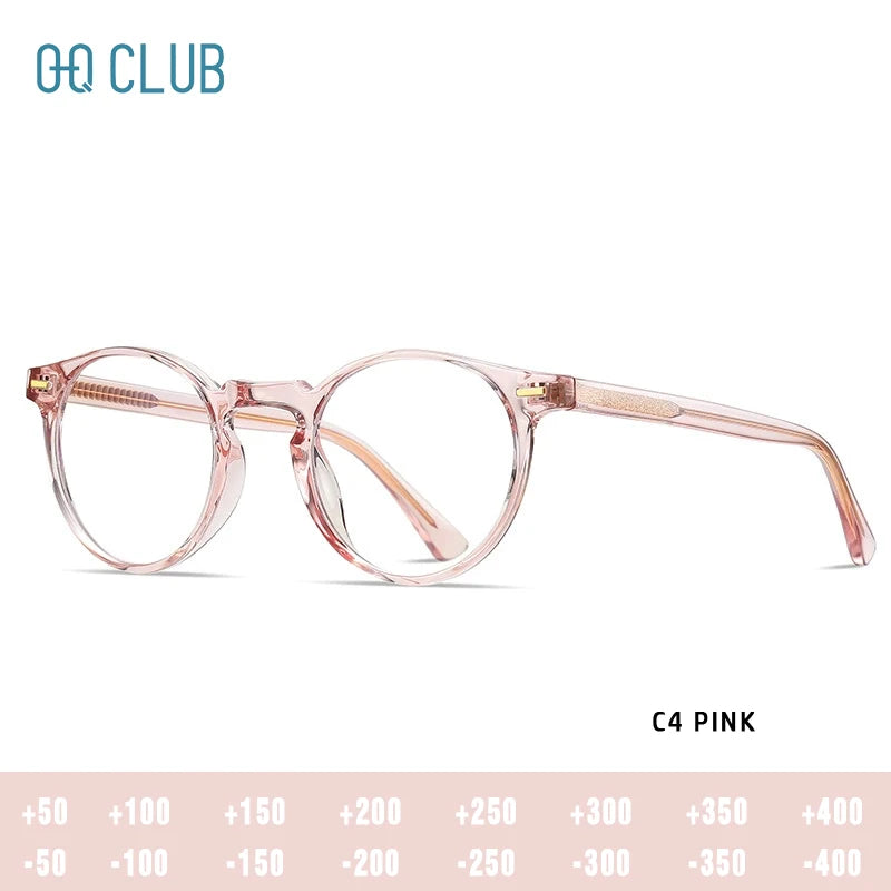 ANTI BLUE LIGHT Round Prescription Glasses Men's Eyeglasses Lunettes Myopia Lenses Eyepieces for Reading Glass Eyewear