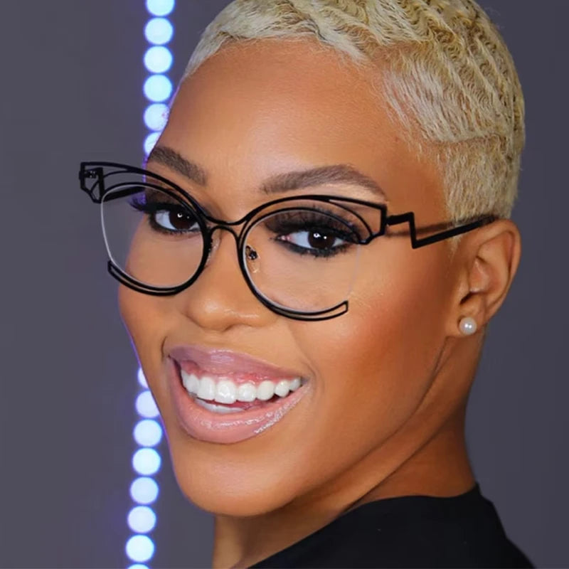 COMPUTER GLASSES / EXECUTIVE Luxury Irregularity Frame for Woman Anti Blue Reading Lens Ordinary Optics Eyeglasses