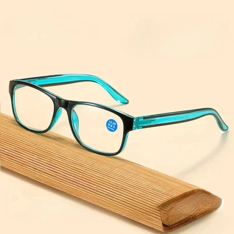 Reading glasses Anti Blue Light Reading Glasses Fashion Women Men Clear Square Computer Presbyopic Eyeglasses Spring Legs Frame Eyewear