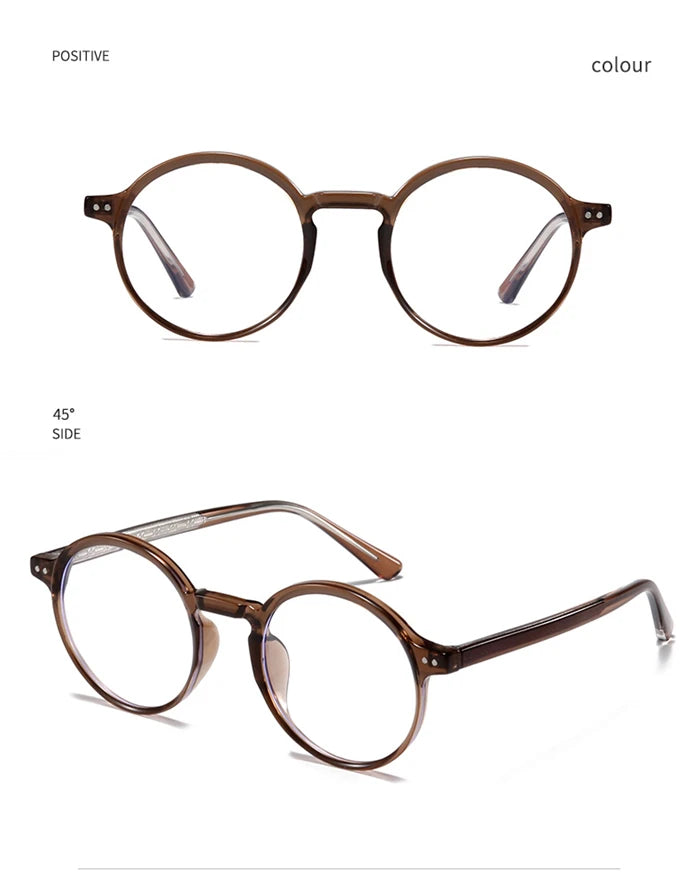 ANTI BLUE LIGHT Round Prescription Glasses For The Nearsighted Fashion TR90 Women Men Myopes Lunettes