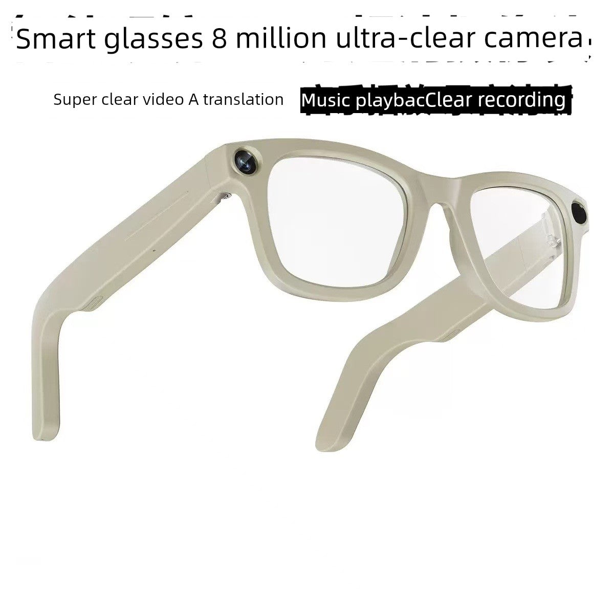 Ai Smart Glasses Unisex Smart Glasses Camera Shooting Function AI Translation Travel Black Technology Outdoor Sunglasses Built-in Camera Recording Integrated