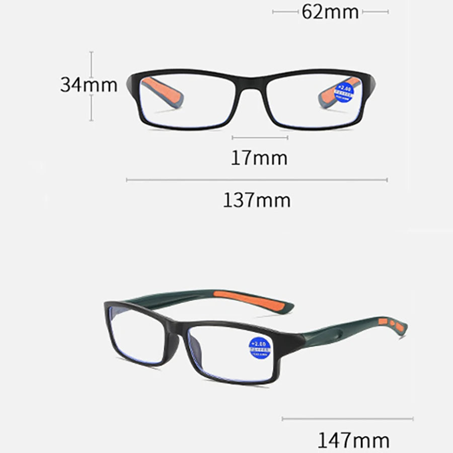 Reading Glasses Women Anti Blue Light Sports Eyeglasses Fashion Man Small Frame Presbyopia Hyperopia Eyewear+1.0+2.0+3.0+4.0