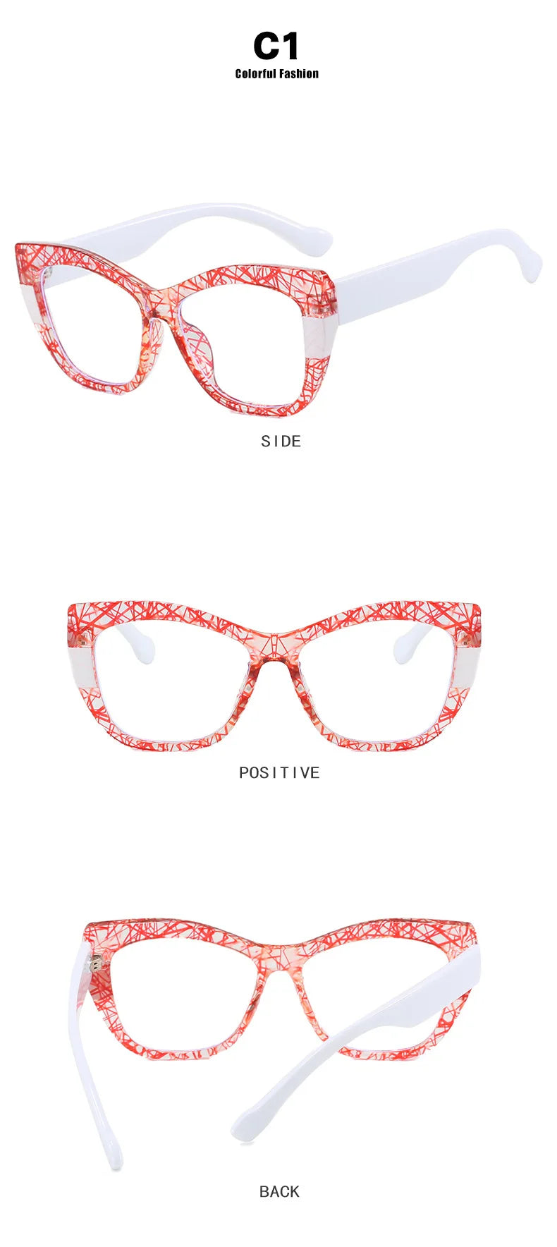 COMPUTER GLASSES / EXECUTIVE New Fashion Double Color Cat Eye Women Glasses Frame Clear Anti Blue Light Optical Leopard Eyewear