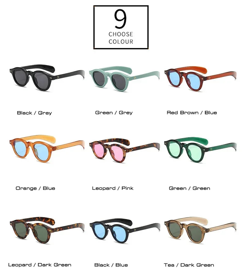 ANTI BLUE LIGHT Round Women Glasses Frame Retro Sunglasses Rivets Decoration Optical Men Orange Eyeglasses Frame
