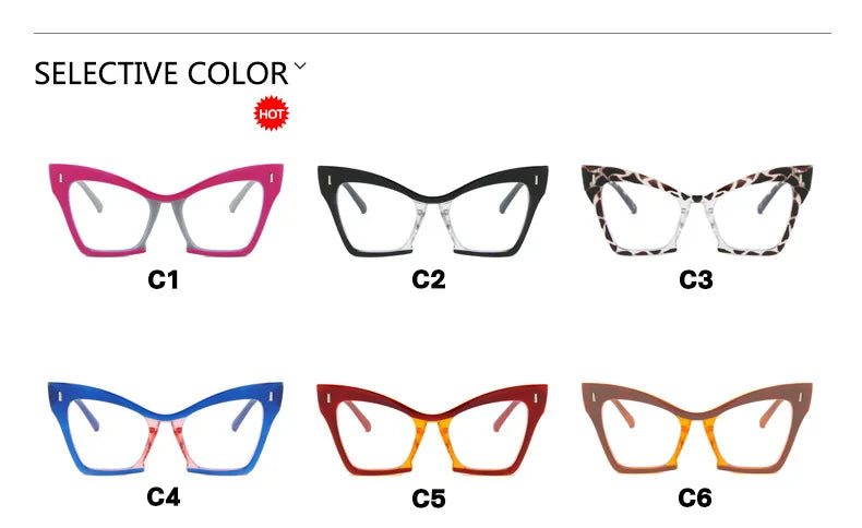 COMPUTER GLASSES / EXECUTIVE New Fashion Double Color Cat Eye Women Glasses Frame Clear Anti Blue Light Optical Leopard EyewearNew Fashion Women Glasses Anti Blue Light Decoration Eyeglass Fashion Luxury Brand Design Retro Large Frame Computer Eyewear