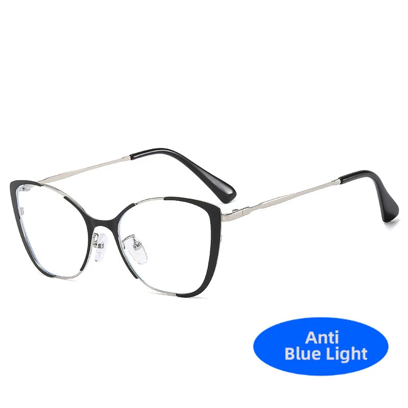 COMPUTER GLASSES / EXECUTIVE Trend New Fashion Metal Cat Eye Anti-Blue Light Luxury Women Glasses Brand Design Men Computer Reading Optical Spectacle Lentes