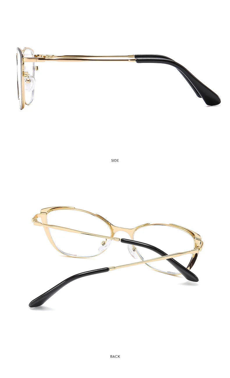 COMPUTER GLASSES / EXECUTIVE Trend New Fashion Metal Cat Eye Anti-Blue Light Luxury Women Glasses Brand Design Men Computer Reading Optical Spectacle Lentes