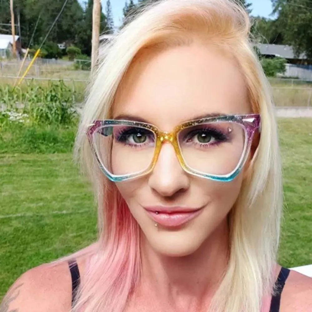 COMPUTER GLASSES / EXECUTIVE Women Rainbow Glasses Frames Anti Blue Light Fashion Computer Eyeglasses