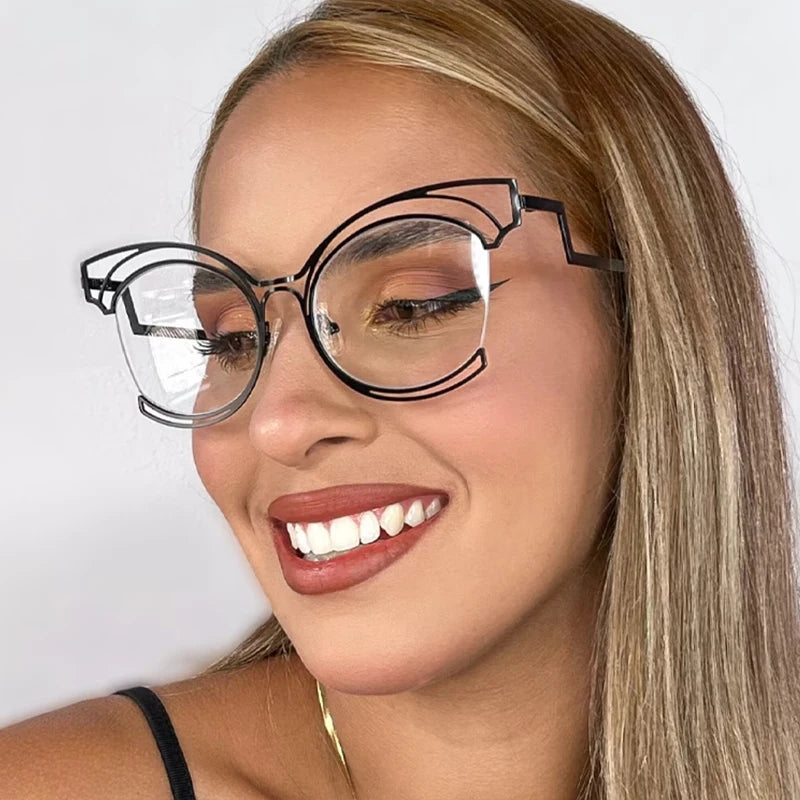 COMPUTER GLASSES / EXECUTIVE Luxury Irregularity Frame for Woman Anti Blue Reading Lens Ordinary Optics Eyeglasses