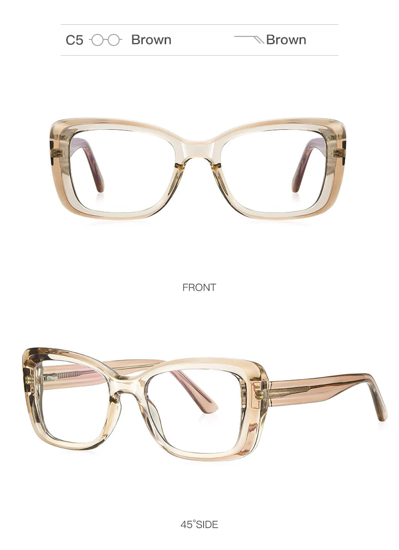 Reading Glasses VICKY Square Personalized Design Women's Anti-Blue Light Glasses Customized Prescription Available PFD2147