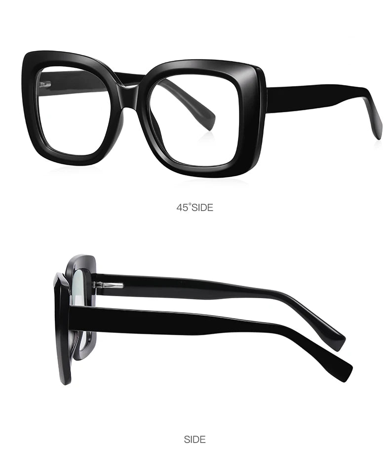 READING GLASSES CLLOIO Trendy Women's Progressive Reading Eyeglasses Simple Square Round Myopia Glasses Anti-Blue Light Prescription Glasses