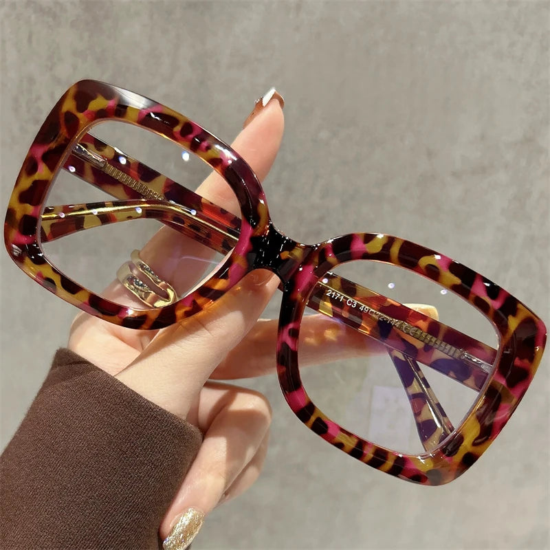 READING GLASSES CLLOIO Trendy Women's Progressive Reading Eyeglasses Simple Square Round Myopia Glasses Anti-Blue Light Prescription Glasses