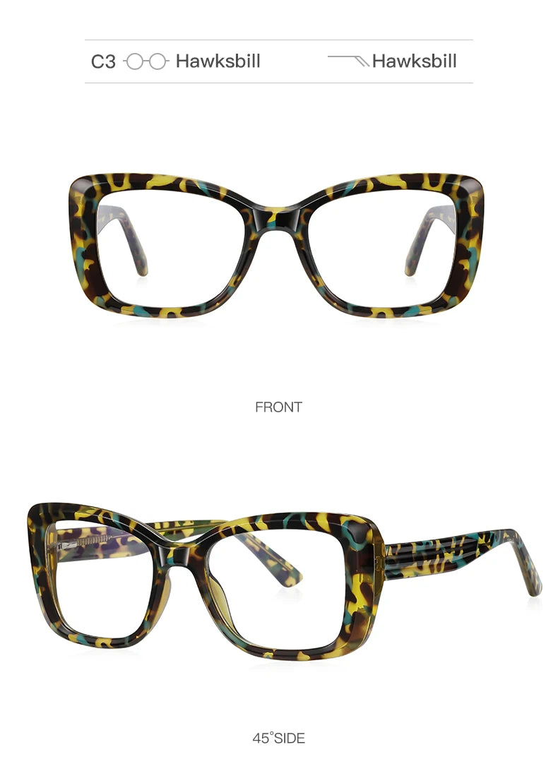 Reading Glasses VICKY Square Personalized Design Women's Anti-Blue Light Glasses Customized Prescription Available PFD2147