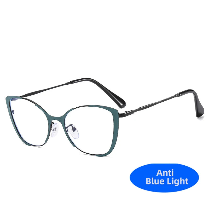 COMPUTER GLASSES / EXECUTIVE Trend New Fashion Metal Cat Eye Anti-Blue Light Luxury Women Glasses Brand Design Men Computer Reading Optical Spectacle Lentes