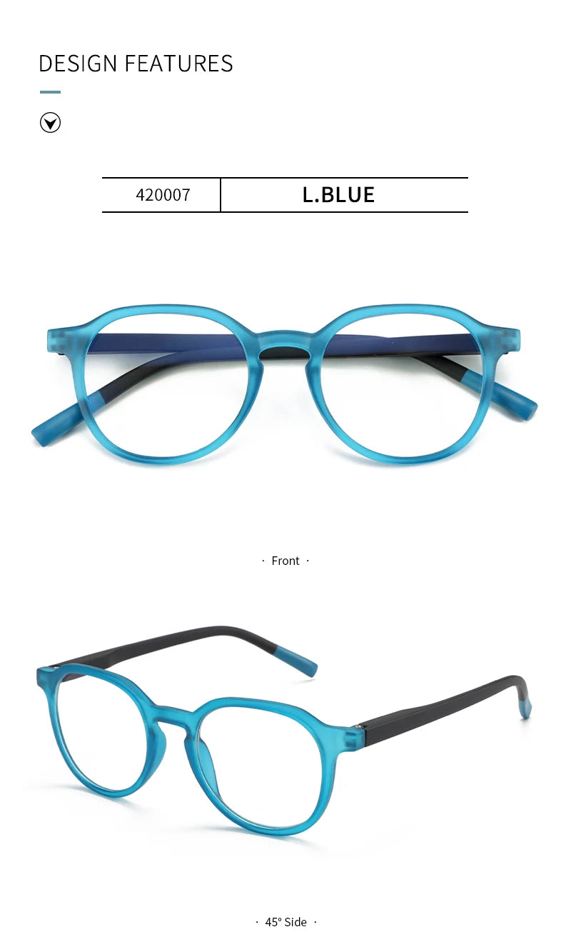 ANTI BLUE LIGHT Retro Circular Glasses Blue Light Blocking Round Computer Eyeglasses for Unisex Fashion