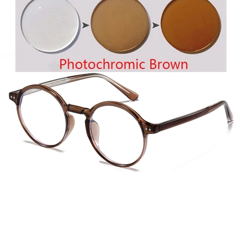 ANTI BLUE LIGHT Round Prescription Glasses For The Nearsighted Fashion TR90 Women Men Myopes Lunettes