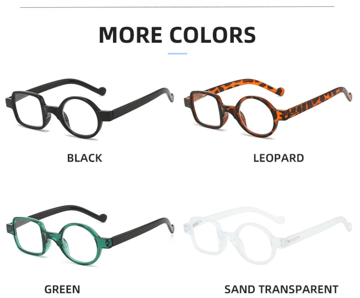 Reading Glasses Retro Round Spring Hinge Blue Light Blocking Woman Men Classic Presbyopia Reader Glasses Diopter +1.0 To +4.0