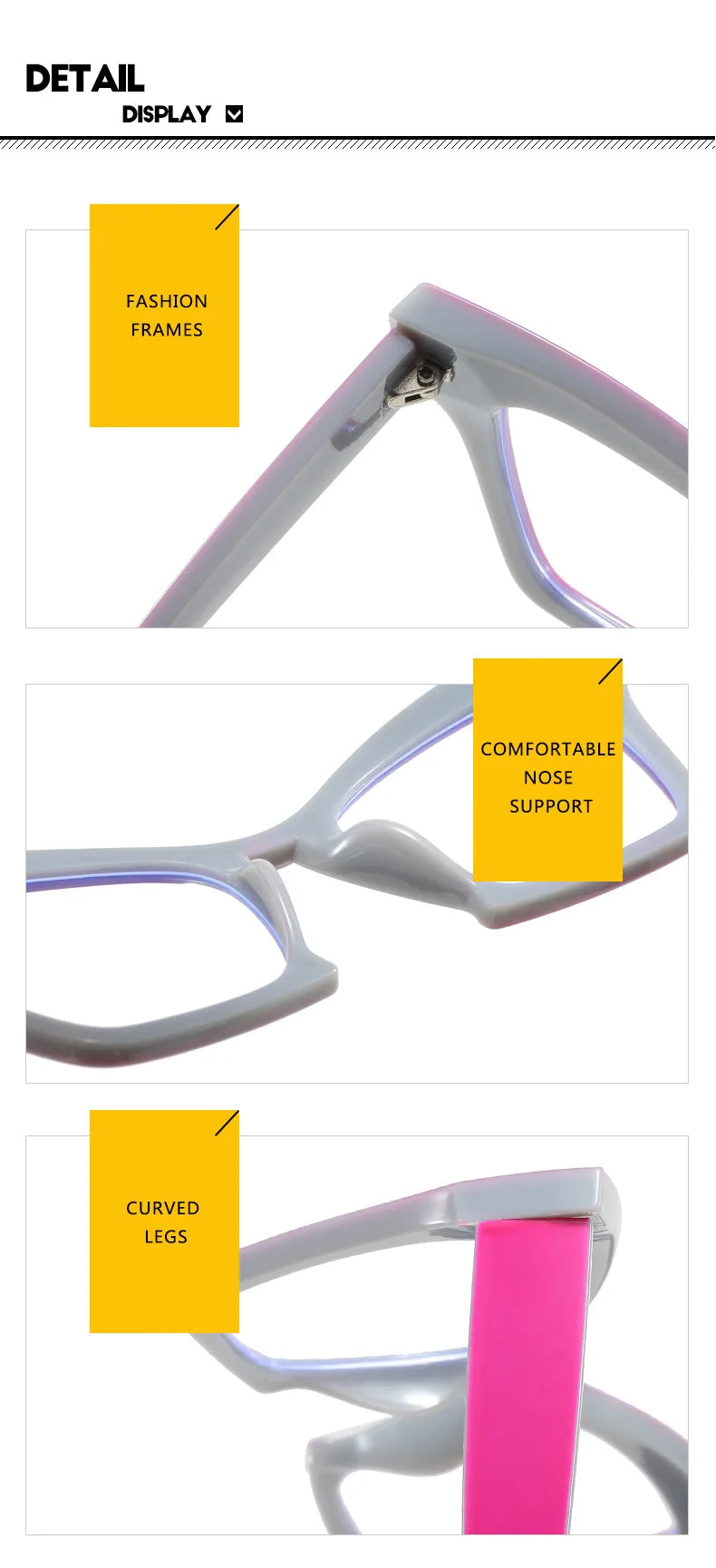 COMPUTER GLASSES / EXECUTIVE New Fashion Double Color Cat Eye Women Glasses Frame Clear Anti Blue Light Optical Leopard EyewearNew Fashion Women Glasses Anti Blue Light Decoration Eyeglass Fashion Luxury Brand Design Retro Large Frame Computer Eyewear