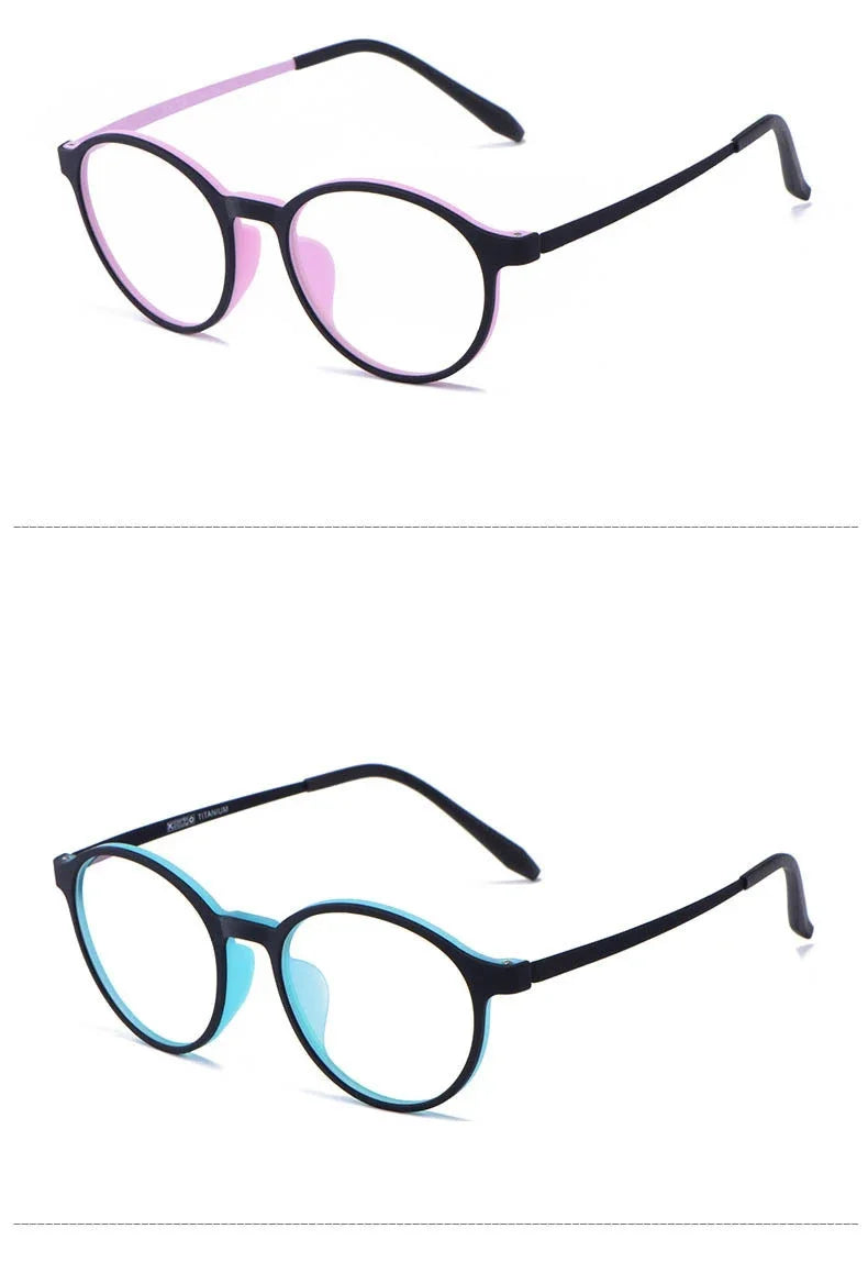3050 Pure Titanium Round Frame Anti Blue Light Reading Glasses Men / Woman Computer Presbyopic Eyeglasses Magnifying Eyewear