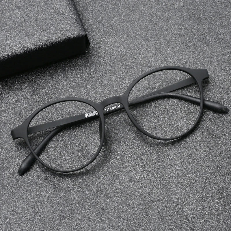 3050 Pure Titanium Round Frame Anti Blue Light Reading Glasses Men / Woman Computer Presbyopic Eyeglasses Magnifying Eyewear