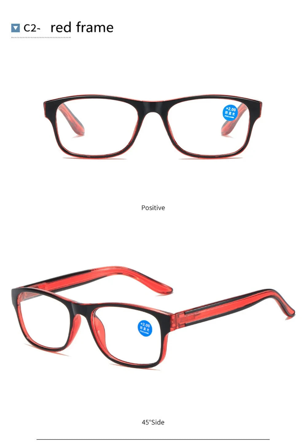 Reading glasses Anti Blue Light Reading Glasses Fashion Women Men Clear Square Computer Presbyopic Eyeglasses Spring Legs Frame Eyewear