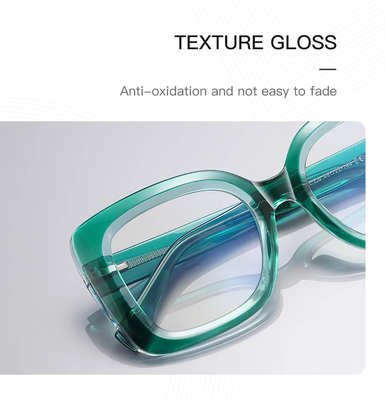 READING GLASSES CLLOIO Trendy Women's Progressive Reading Eyeglasses Simple Square Round Myopia Glasses Anti-Blue Light Prescription Glasses