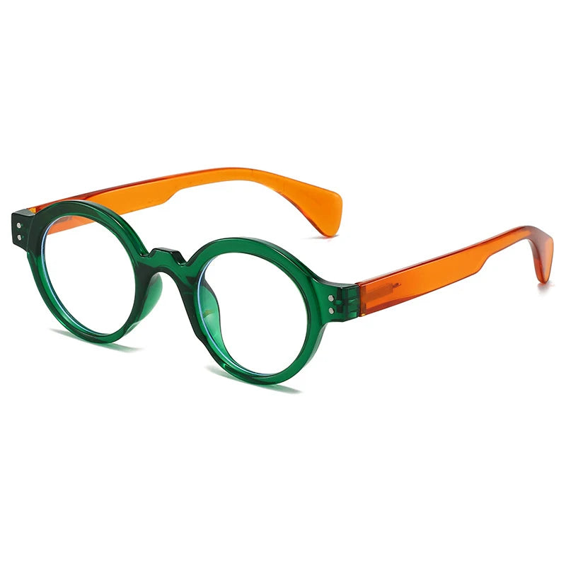 Reading Glasses Retro Round Spring Hinge Blue Light Blocking Woman Men Classic Presbyopia Reader Glasses Diopter +1.0 To +4.0