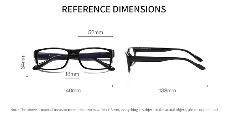 Reading Glasses Women Retro Anti Blue Light Clear Glasses Men Classic Rectangle Hyperopia Eyeglasses +1.0 +1.5 +2.0 +2.5 To +4.0