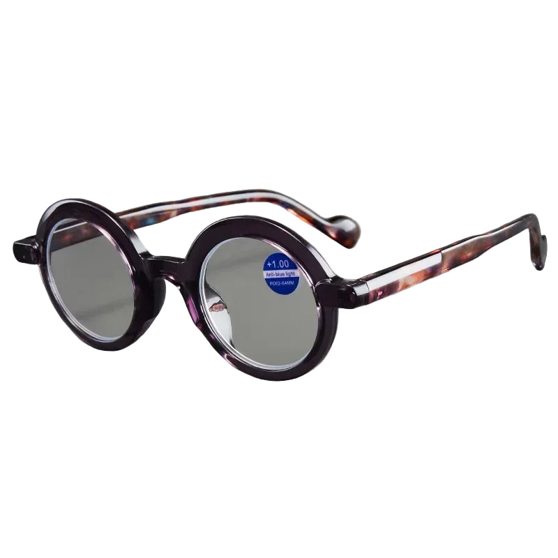READING GLASSES Round Frame for Reading Anti-Blue Light High-definition Fashionable Presbyopia Eyewear