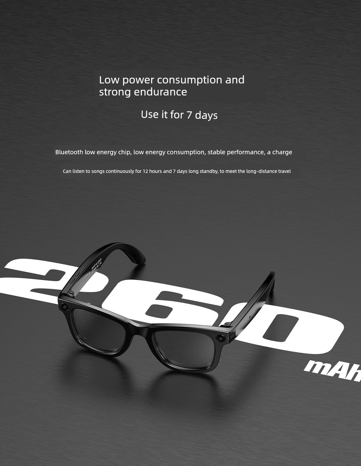 Ai Smart Glasses Unisex Travel Black Technology Smart Glasses Camera All-in-One Sports Camera HD AI Artificial Intelligent Sunglasses Recording Video