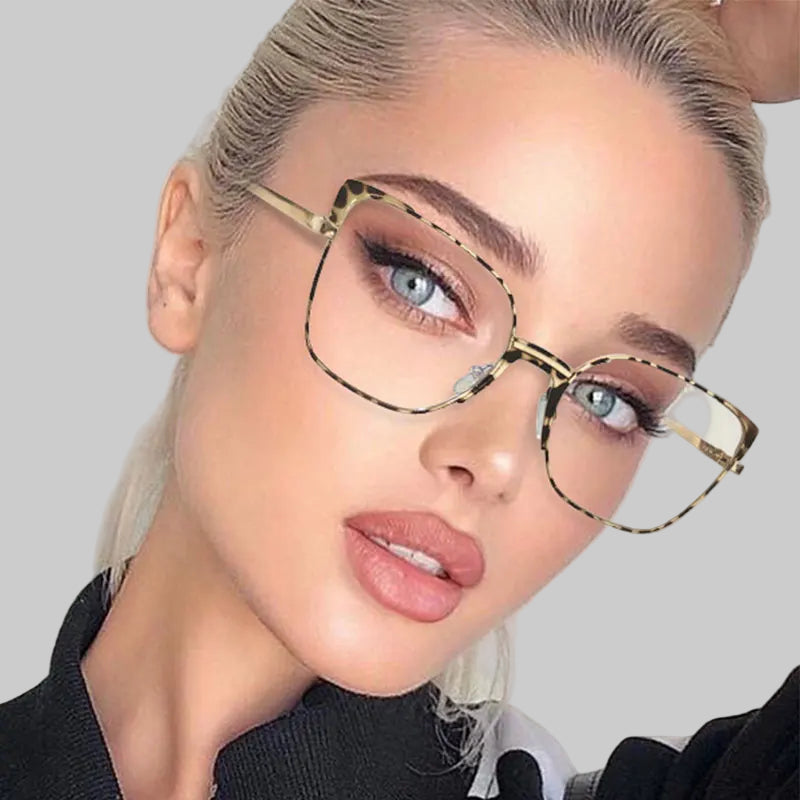 COMPUTER GLASSES / EXECUTIVE Cat Eye Rectangle Anti Blue Light Optical Metal Glasses Frames Women Fashion