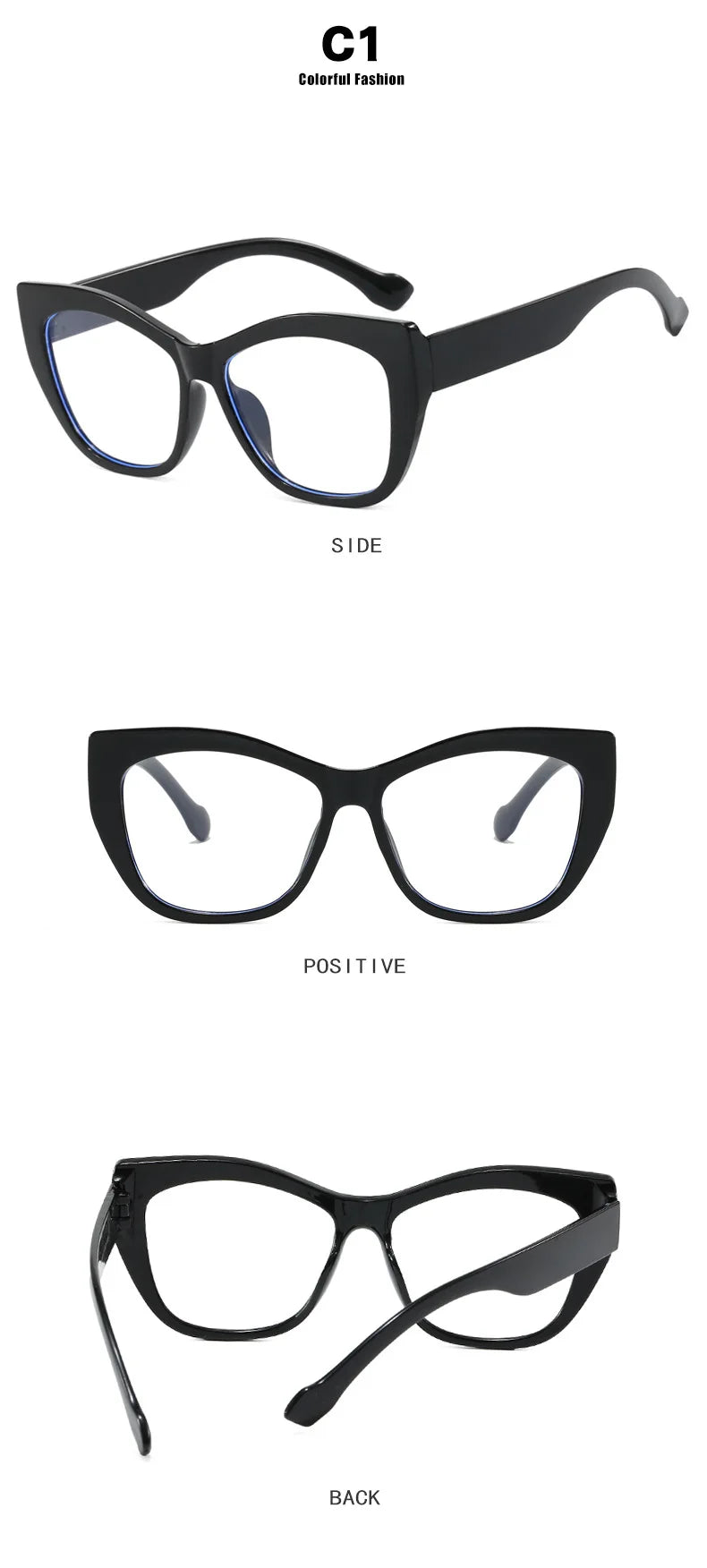 COMPUTER GLASSES / EXECUTIVE New Fashion Double Color Cat Eye Women Glasses Frame Clear Anti Blue Light Optical Leopard Eyewear