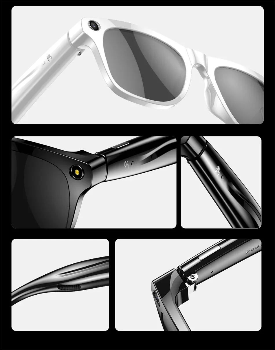Ai Smart Glasses Unisex 4K HD AI Smart Glasses Chat GPT 100MP Camera Bluetooth Call 260Mah Battery Voice Assistant Control Smart Glasses