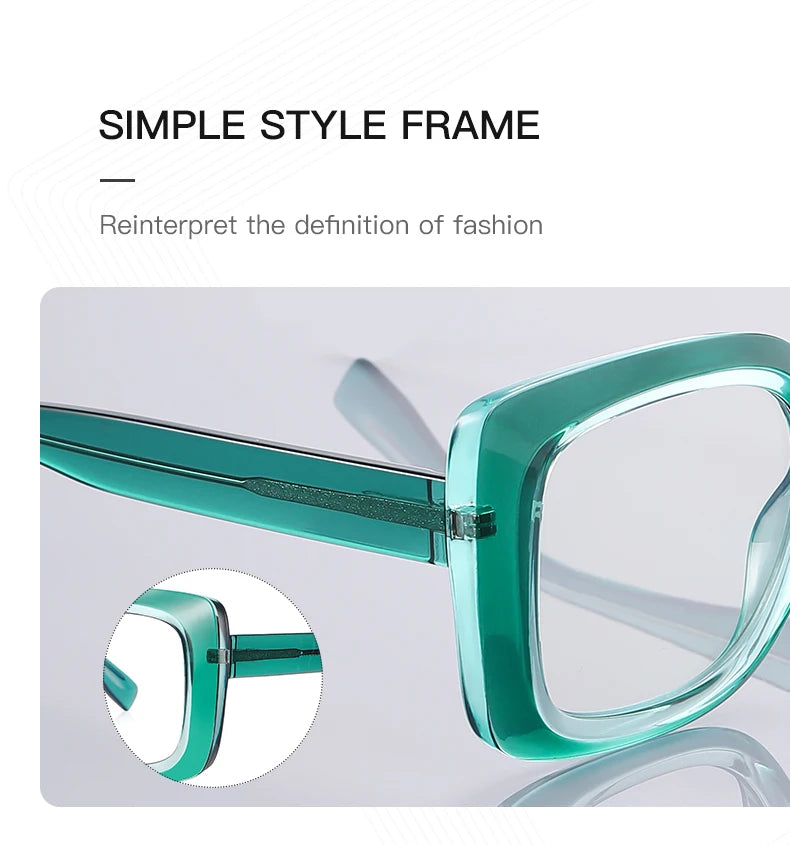 READING GLASSES CLLOIO Trendy Women's Progressive Reading Eyeglasses Simple Square Round Myopia Glasses Anti-Blue Light Prescription Glasses