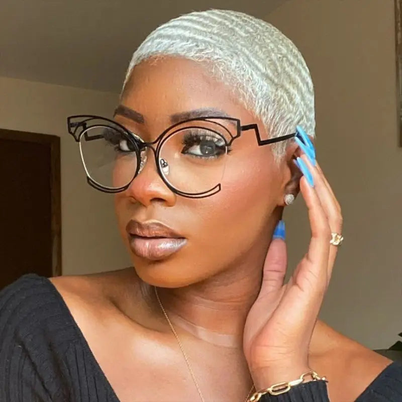 COMPUTER GLASSES / EXECUTIVE Luxury Irregularity Frame for Woman Anti Blue Reading Lens Ordinary Optics Eyeglasses
