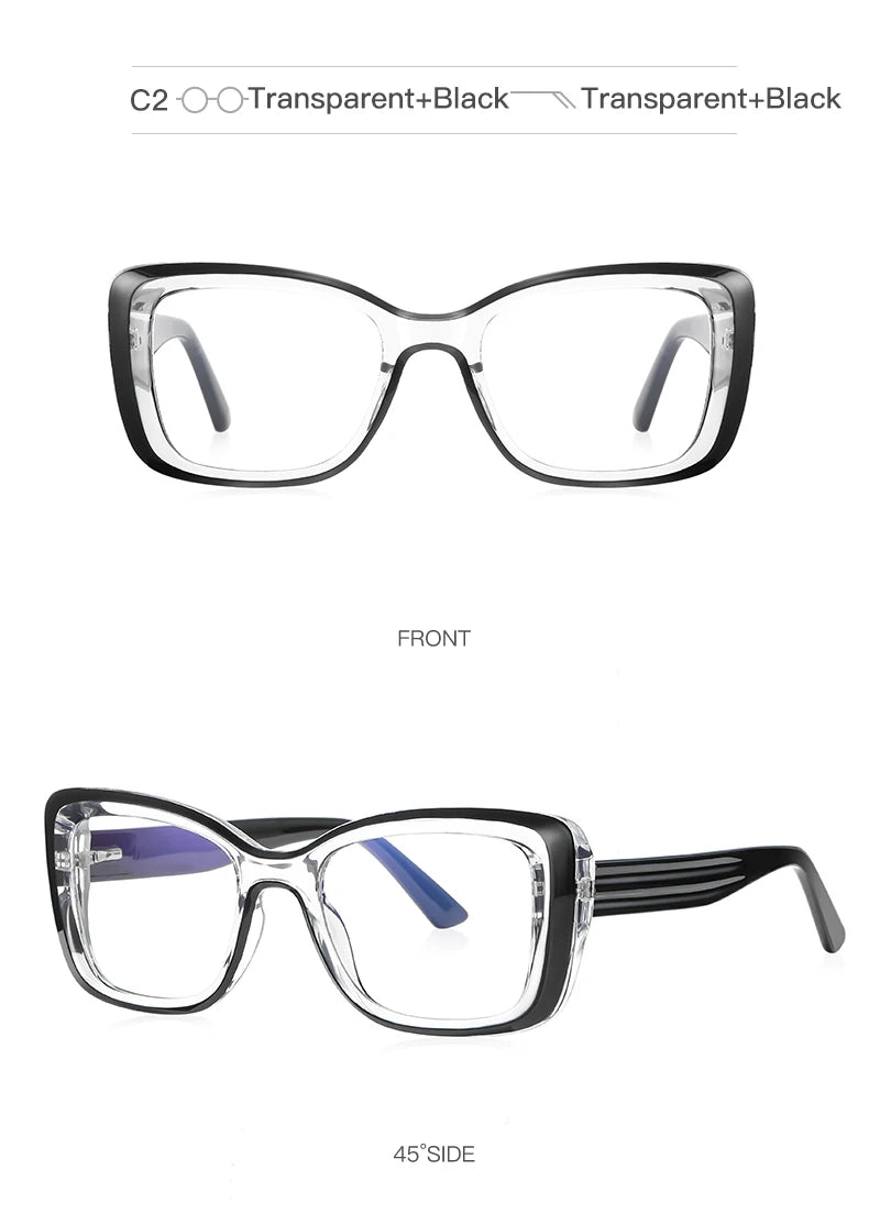 Reading Glasses VICKY Square Personalized Design Women's Anti-Blue Light Glasses Customized Prescription Available PFD2147