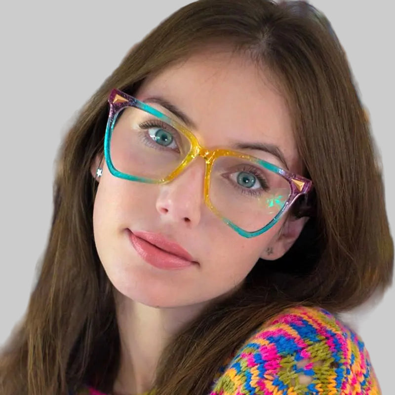 COMPUTER GLASSES / EXECUTIVE Women Rainbow Glasses Frames Anti Blue Light Fashion Computer Eyeglasses