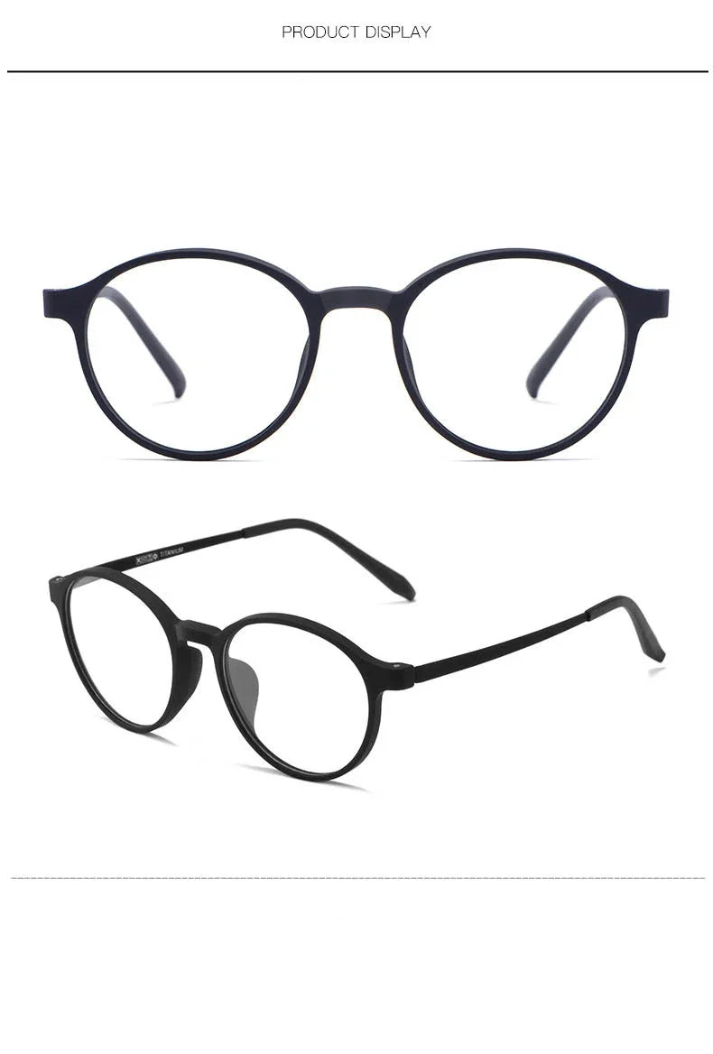 3050 Pure Titanium Round Frame Anti Blue Light Reading Glasses Men / Woman Computer Presbyopic Eyeglasses Magnifying Eyewear