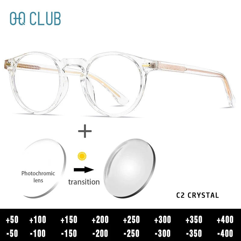 ANTI BLUE LIGHT Round Prescription Glasses Men's Eyeglasses Lunettes Myopia Lenses Eyepieces for Reading Glass Eyewear