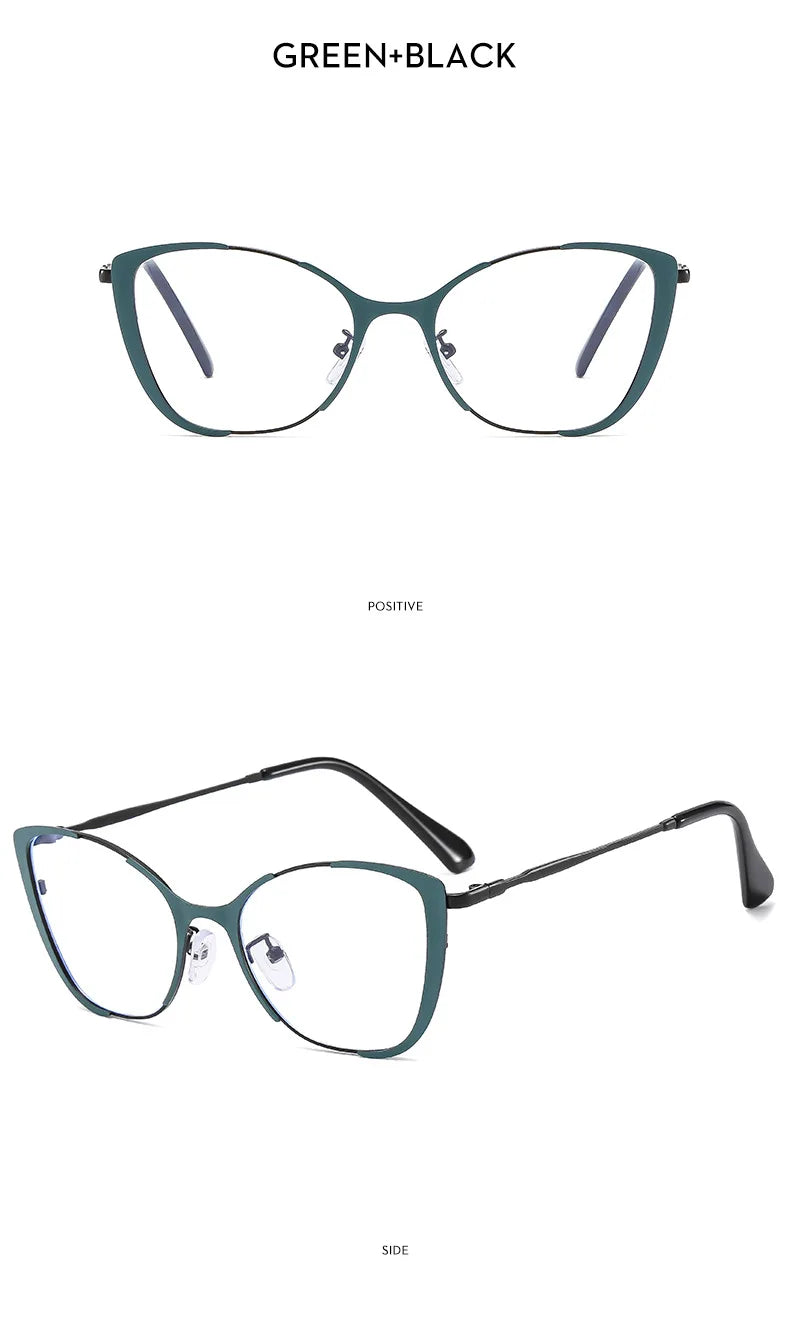 COMPUTER GLASSES / EXECUTIVE Trend New Fashion Metal Cat Eye Anti-Blue Light Luxury Women Glasses Brand Design Men Computer Reading Optical Spectacle Lentes