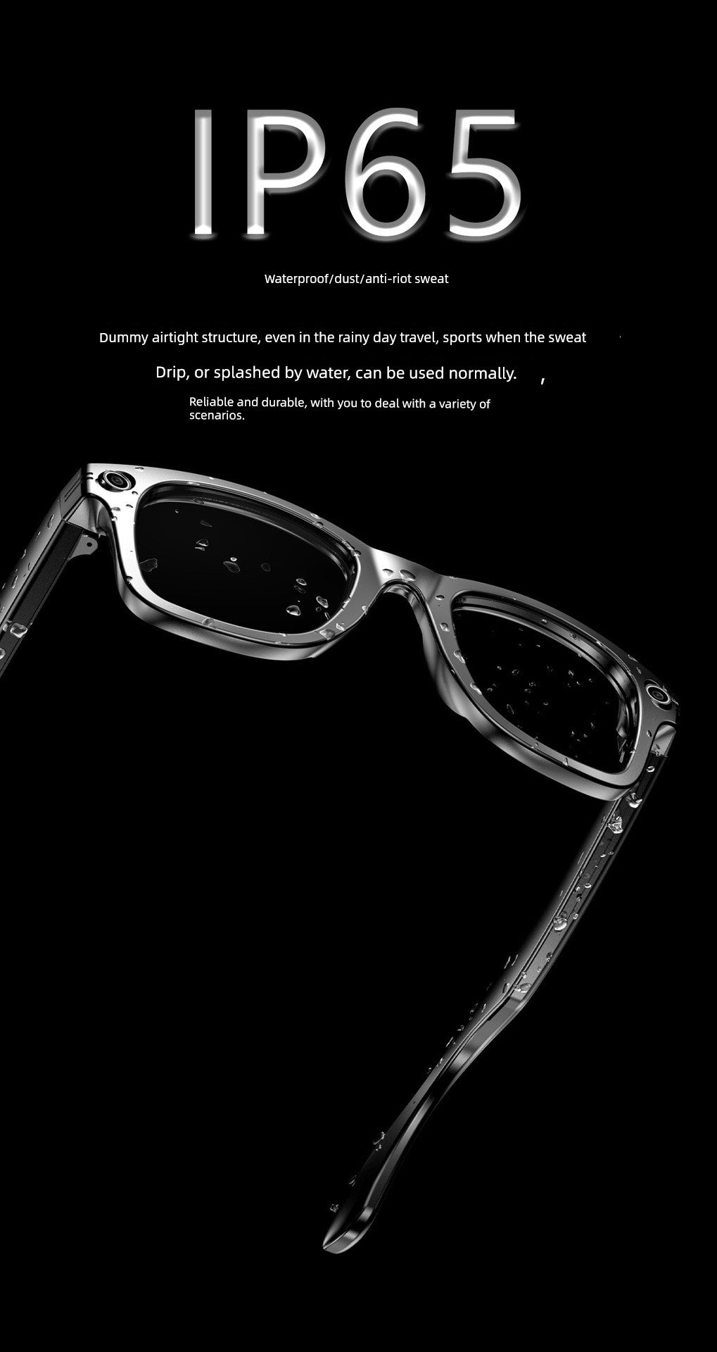 Ai Smart Glasses Unisex Smart Glasses Camera Shooting Function AI Translation Travel Black Technology Outdoor Sunglasses Built-in Camera Recording Integrated