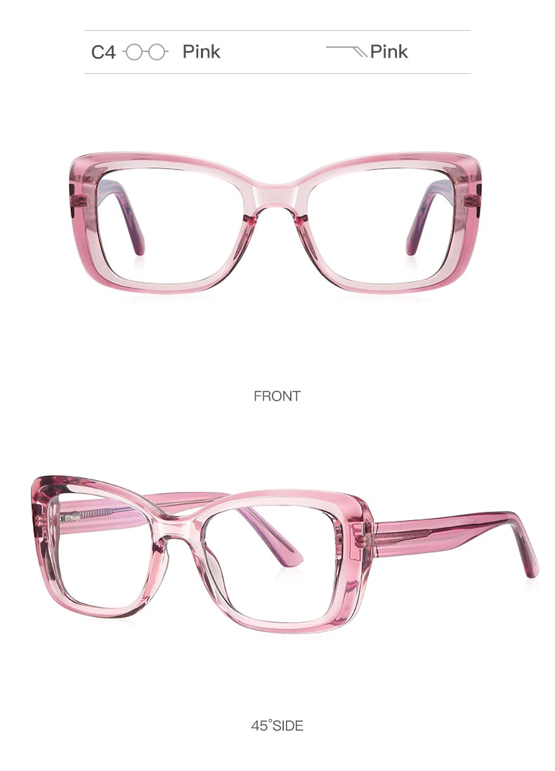 Reading Glasses VICKY Square Personalized Design Women's Anti-Blue Light Glasses Customized Prescription Available PFD2147