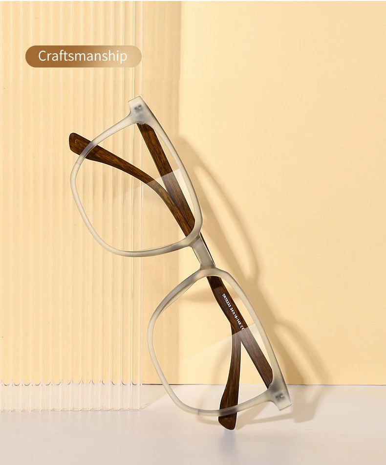 ANTI BLUE LIGHT Wood Pattern Retro / Glasses for Men Optical TR90 MEN / WOMEN Square Glasses Frame Clear Lens Gift Frames F75233