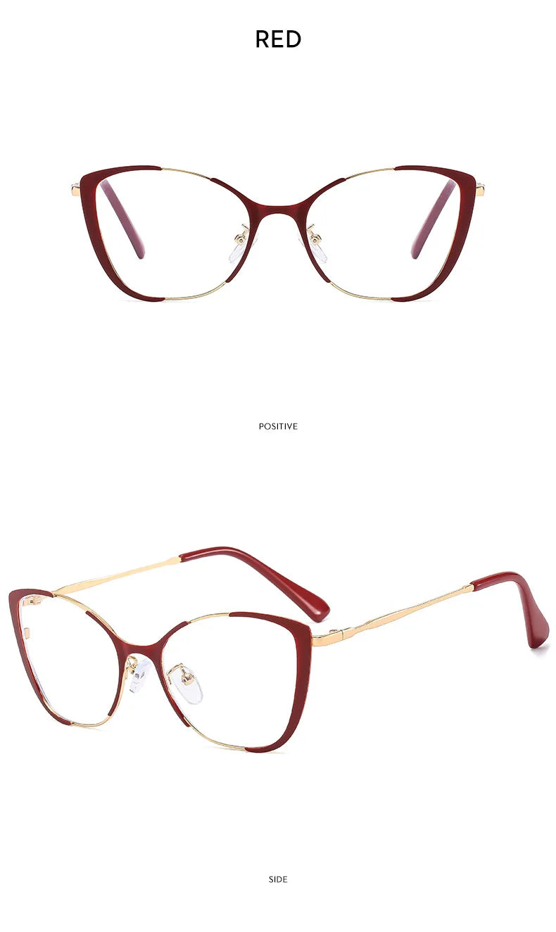 COMPUTER GLASSES / EXECUTIVE Trend New Fashion Metal Cat Eye Anti-Blue Light Luxury Women Glasses Brand Design Men Computer Reading Optical Spectacle Lentes