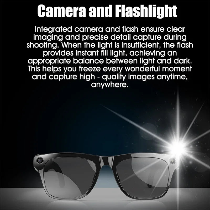 Ai Smart Glasses Unisex 4K HD AI Smart Glasses Chat GPT 100MP Camera Bluetooth Call 260Mah Battery Voice Assistant Control Smart Glasses