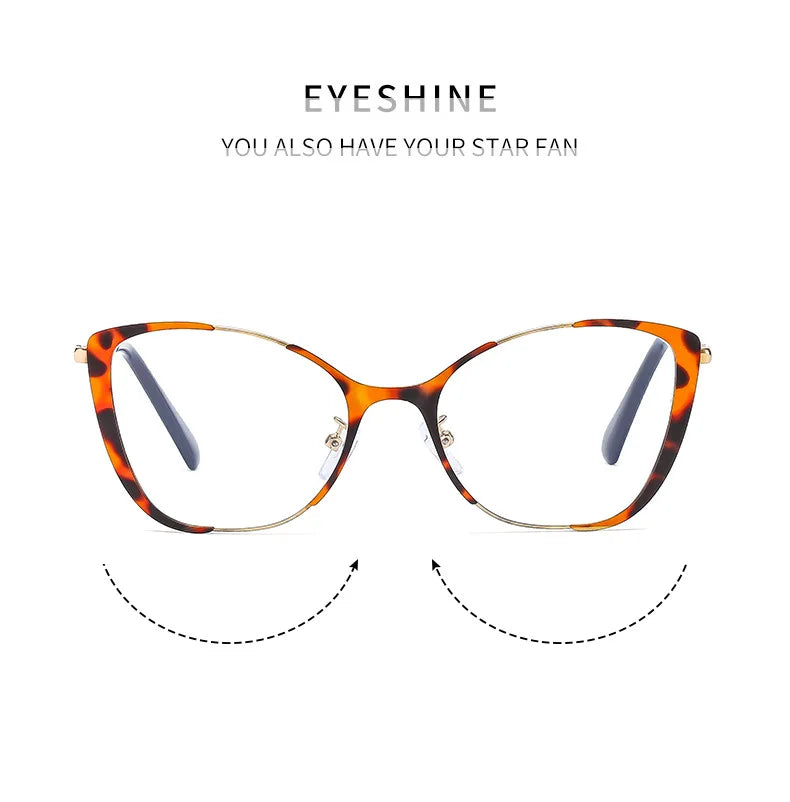 COMPUTER GLASSES / EXECUTIVE Trend New Fashion Metal Cat Eye Anti-Blue Light Luxury Women Glasses Brand Design Men Computer Reading Optical Spectacle Lentes