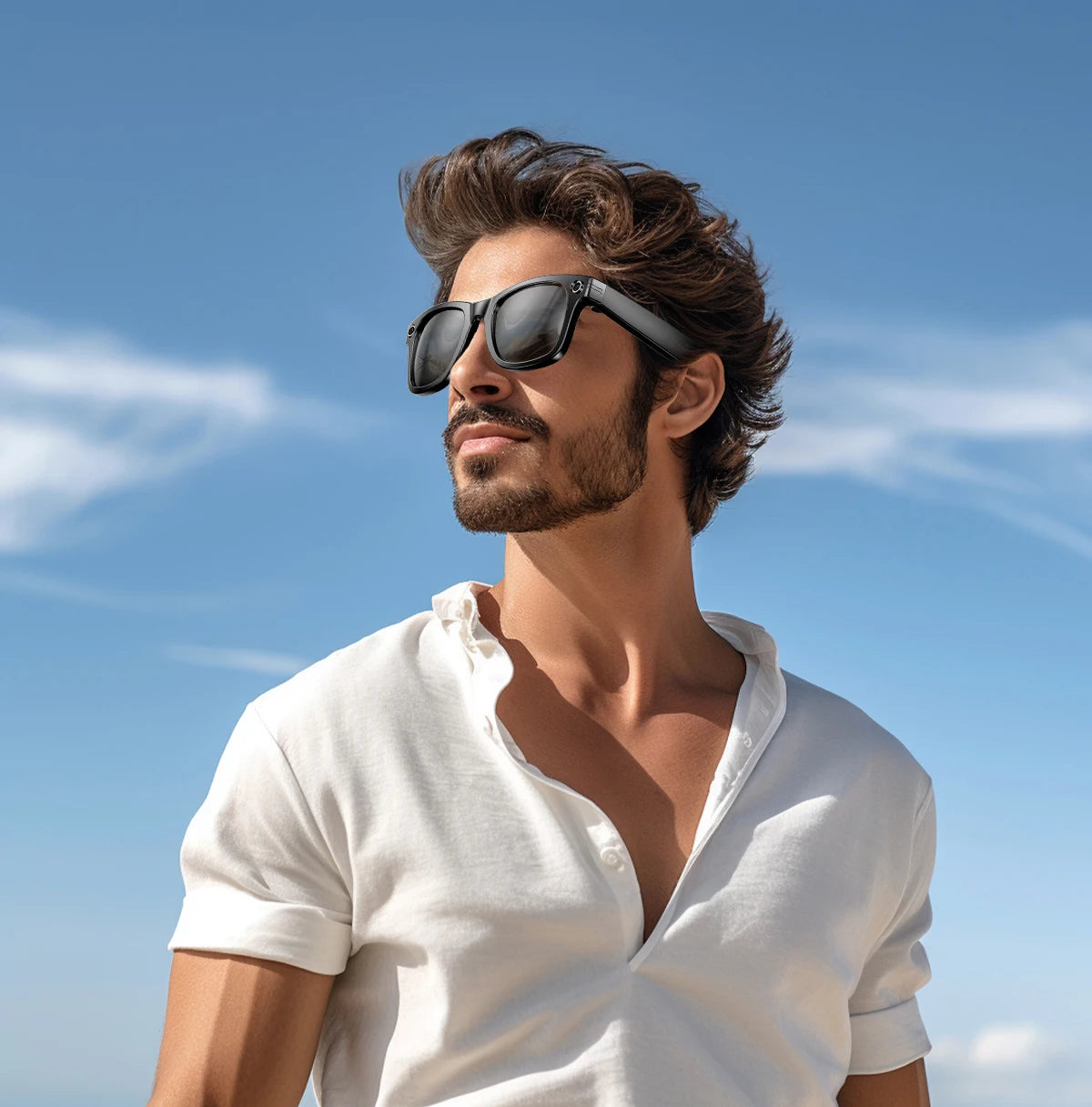 Ai Smart Glasses Unisex AI Smart Glasses with 8MP Camera Video Recording 100+ Languages Translation Sunglasses Bluetooth Call Music Play Men Women